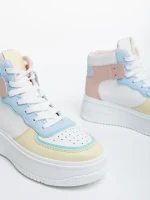 Naila rózsaszínű és kék , női sport cipő, ökológiai bőrből