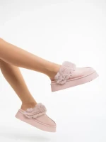 Lyzbeth rózsaszín női papucs textil anyagból