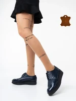 Ivey kék női alkalmi cipő természetes bőrből