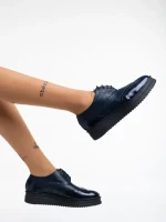 Ivey kék női alkalmi cipő természetes bőrből