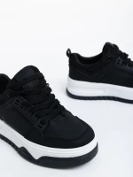 Kalli fekete női sport cipő ökológiai bőrből