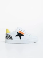 Yeva fehér és fekete női sport cipő ökológiai bőrből