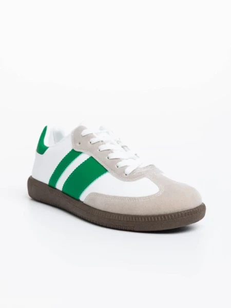 Silvius fehér és zöld férfi sport cipő ökológiai bőrből