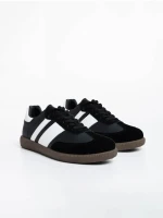 Silvius fekete és fehér férfi sport cipő ökológiai bőrből