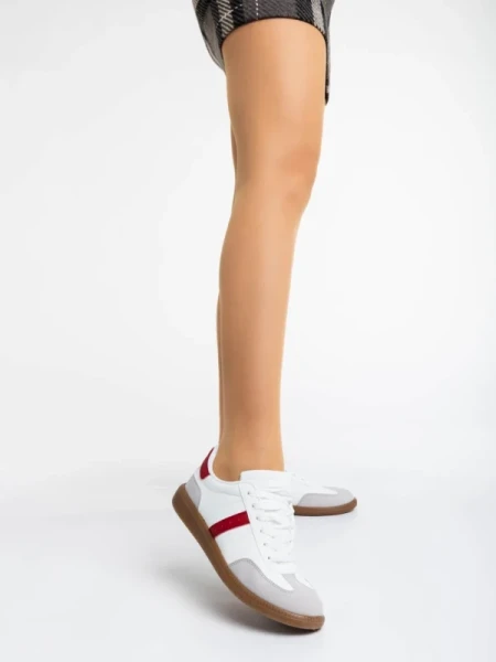 Liliha fehér és piros női sport cipő ökológiai bőrből