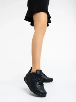 Arline fekete női sport cipő ökológiai bőrből