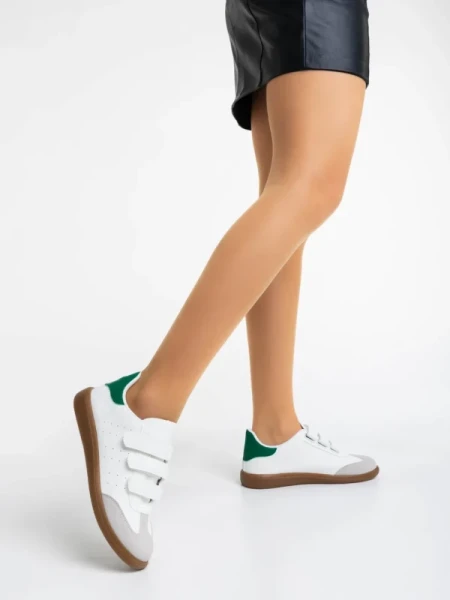 Raynor fehér és zöld női sport cipő ökológiai bőrből