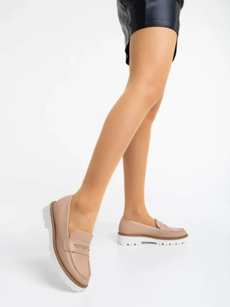 Leana bézs női félcipő ökológiai bőrből