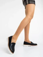 Leana fekete női félcipő ökológiai bőrből