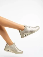 Arline aranyszínű női sport cipő ökológiai bőrből