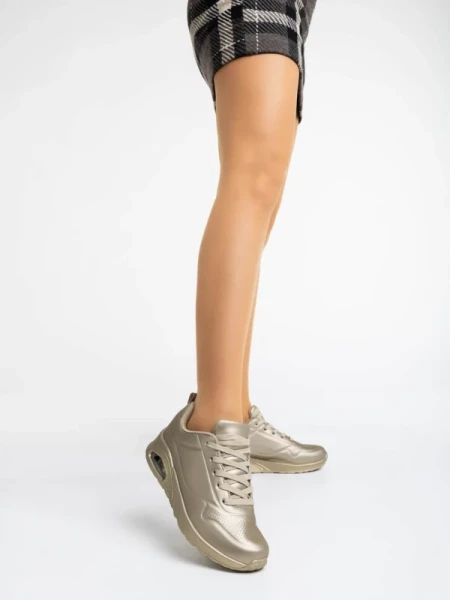 Arline aranyszínű női sport cipő ökológiai bőrből