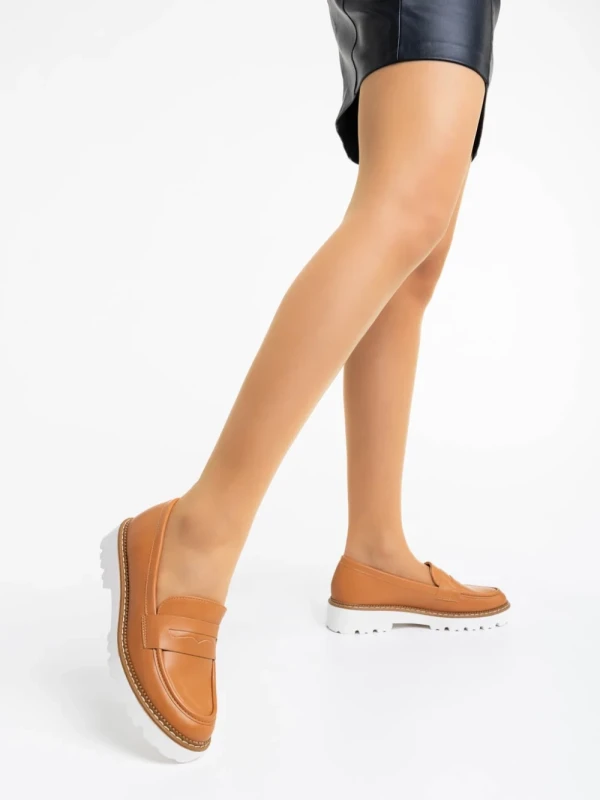 Leana tevebarna női félcipő ökológiai bőrből