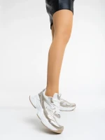 Kiani aranyszínű női sport cipő ökológiai bőrből és  textil anyagból