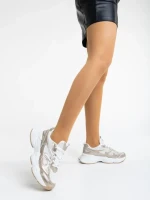 Kiani aranyszínű női sport cipő ökológiai bőrből és  textil anyagból