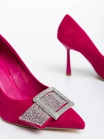 Tiphanie fukszia női magassarkú cipő textil anyagból