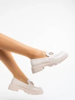 Jakki bézs női félcipő ökológiai bőrből