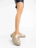 Jakki aranyszínű női félcipő ökológiai bőrből