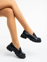 Meridel fekete női félcipő ökológiai bőrből