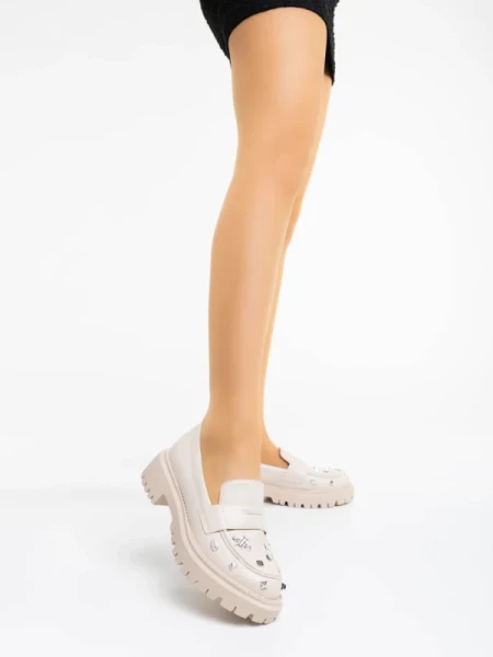 Meridel bézs női félcipő ökológiai bőrből