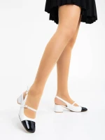 Ashlea fehér női magassarkú cipő lakkozott ökológiai bőrből