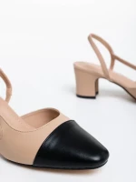 Verna bézs női magassarkú cipő ökológiai bőrből