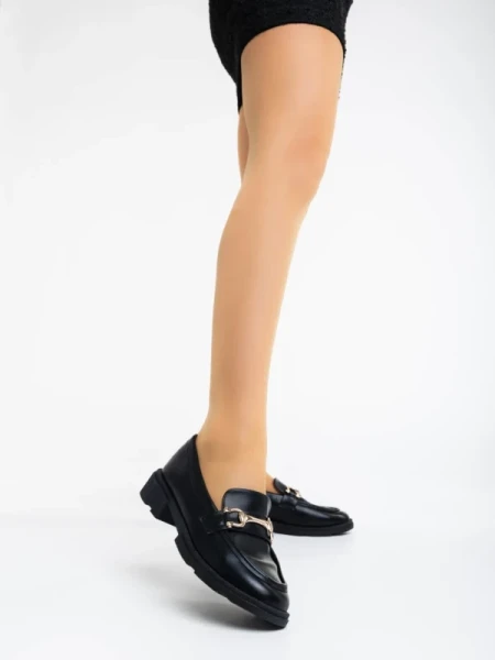 Aletta fekete női félcipő ökológiai bőrből