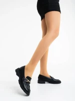 Aletta fekete női félcipő ökológiai bőrből