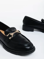 Aletta fekete női félcipő ökológiai bőrből