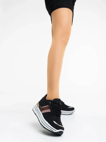 Loraina fekete női sport cipő textil anyagból