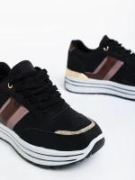 Loraina fekete női sport cipő textil anyagból