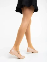 Zipora bézs női félcipő lakkozott ökológiai bőrből