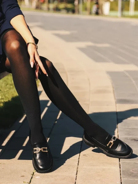 Tullia fekete női félcipő ökológiai bőrből