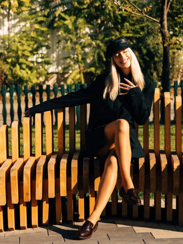 Lanelle barna női félcipő lakkozott ökológiai bőrből