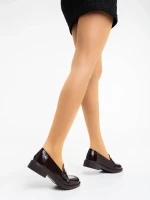 Lanelle barna női félcipő lakkozott ökológiai bőrből