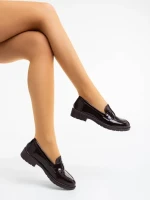 Lanelle barna női félcipő lakkozott ökológiai bőrből