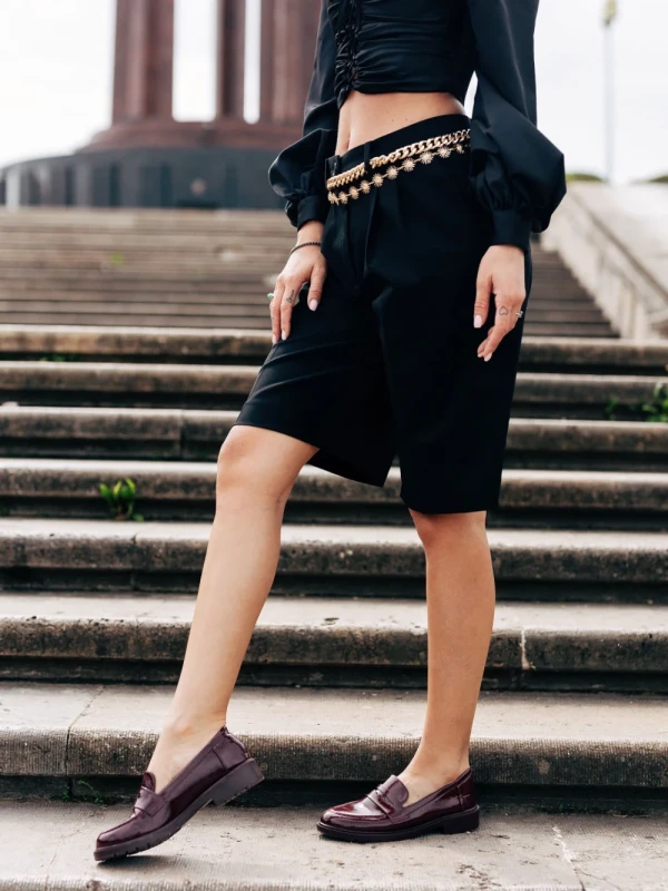 Lanelle gránátszínű női félcipő lakkozott ökológiai bőrből