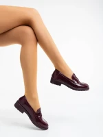 Lanelle gránátszínű női félcipő lakkozott ökológiai bőrből