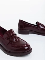 Lanelle gránátszínű női félcipő lakkozott ökológiai bőrből