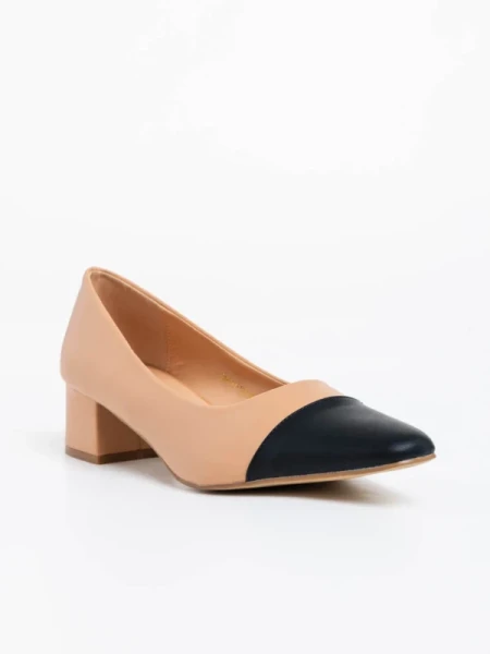 Cettina khaki női magassarkú cipő ökológiai bőrből