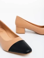 Cettina khaki női magassarkú cipő ökológiai bőrből