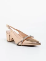 Minetta pezsgőszínű női magassarkú cipő ökológiai bőrből