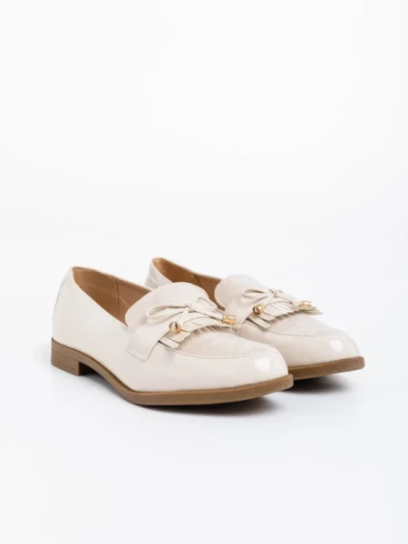 Jevi bézs női félcipő ökológiai bőrből