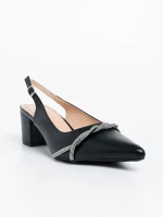 Minetta fekete női magassarkú cipő ökológiai bőrből
