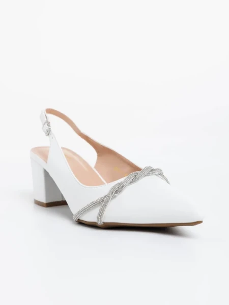 Minetta fehér női magassarkú cipő ökológiai bőrből