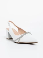 Minetta fehér női magassarkú cipő ökológiai bőrből