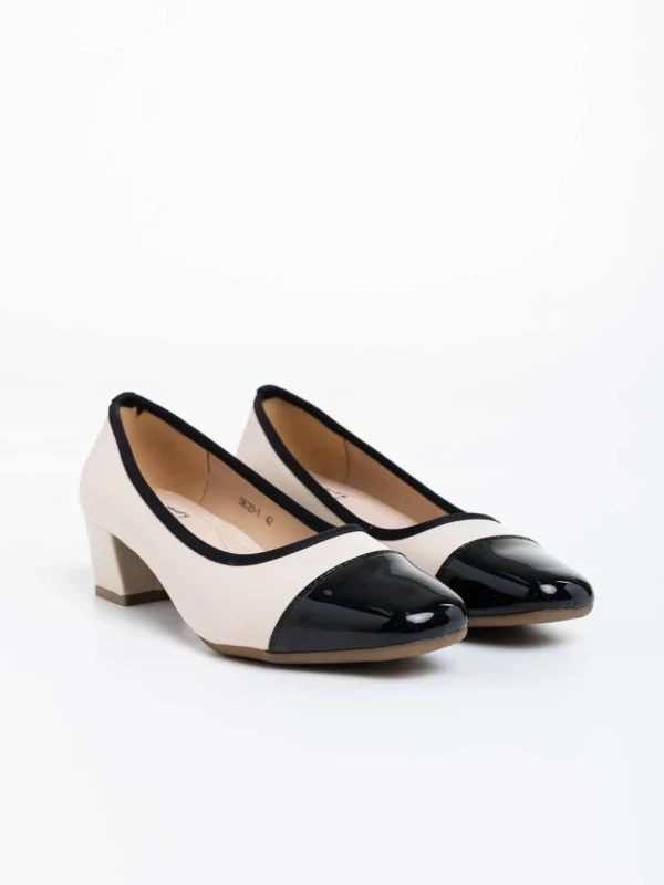 Reine bézs női magassarkú sport cipő ökológiai bőrből