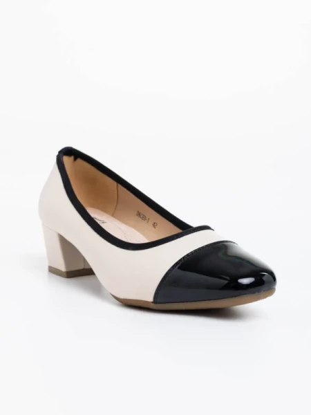 Reine bézs női magassarkú sport cipő ökológiai bőrből