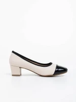 Reine bézs női magassarkú sport cipő ökológiai bőrből