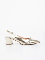 Minetta aranyszínű női magassarkú cipő ökológiai bőrből