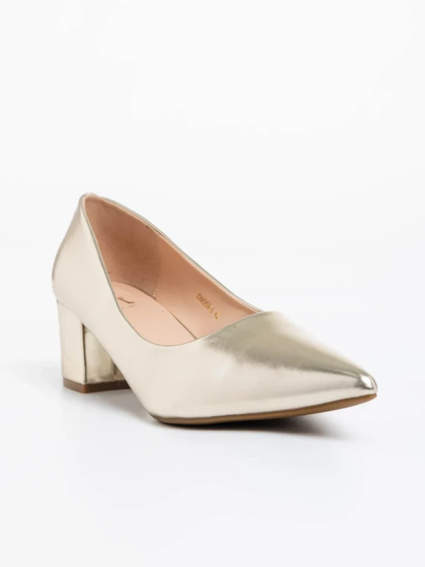 Kaz aranyszínű női cipő ökológiai bőrből